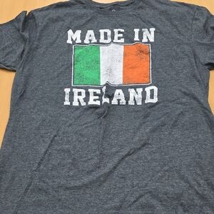 Well Worn "Made in Ireland" Gray T‑Shirt with Green, White & Orange Flag Size XL